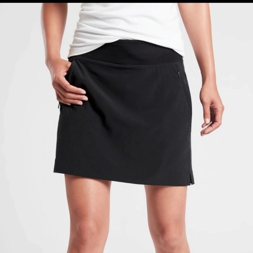 Athleta Soho Skort Black Built‎ In Shorts Pockets Size 6 Sporty Skirt Golf